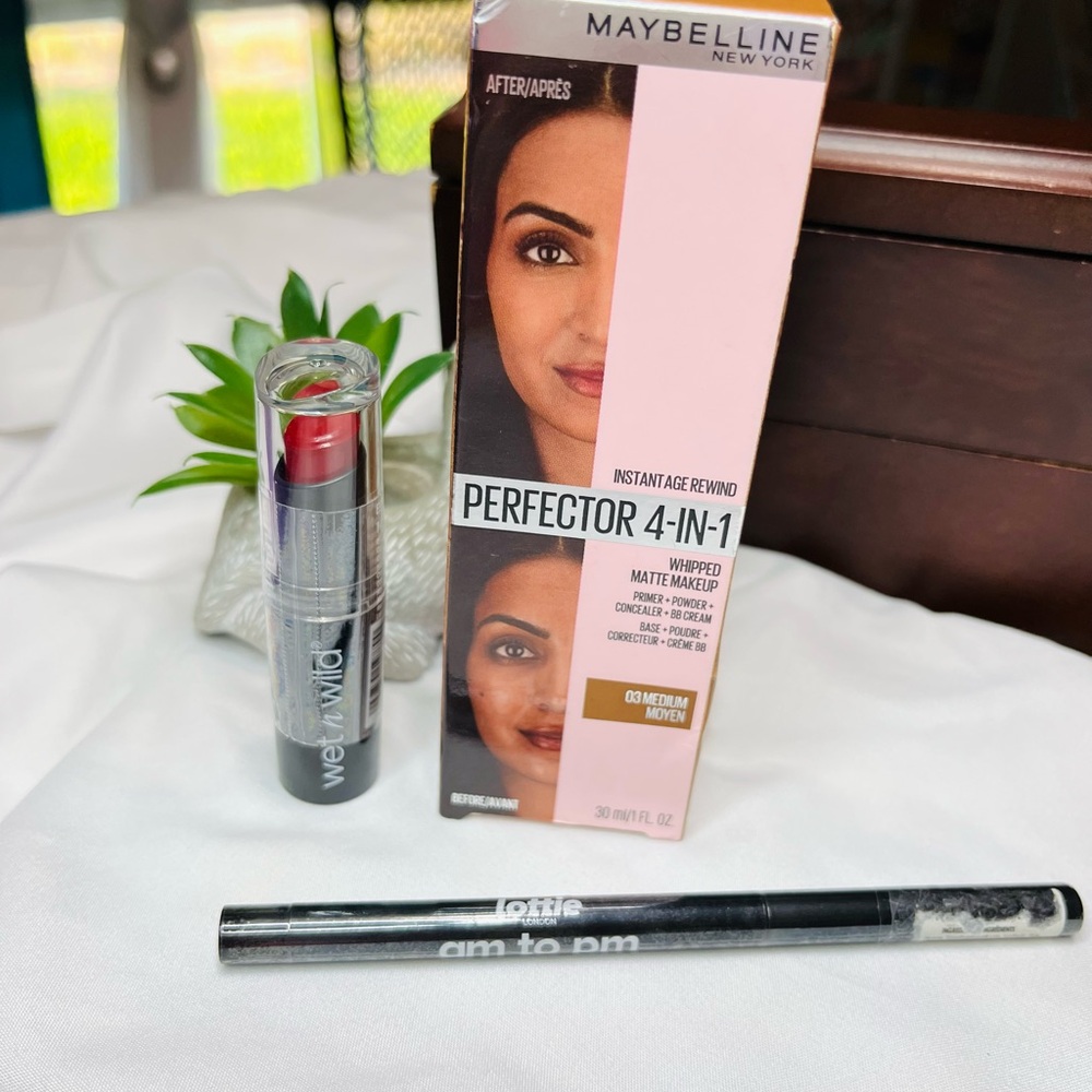 Variety Brands Makeup Bundle With ~ Foundation, Eyeliner, & Lipstick